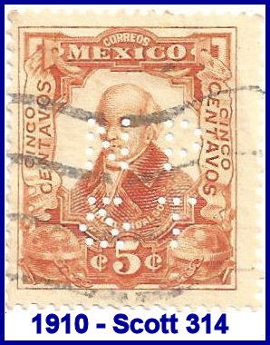 National Paper & Type Company 1910 perfin